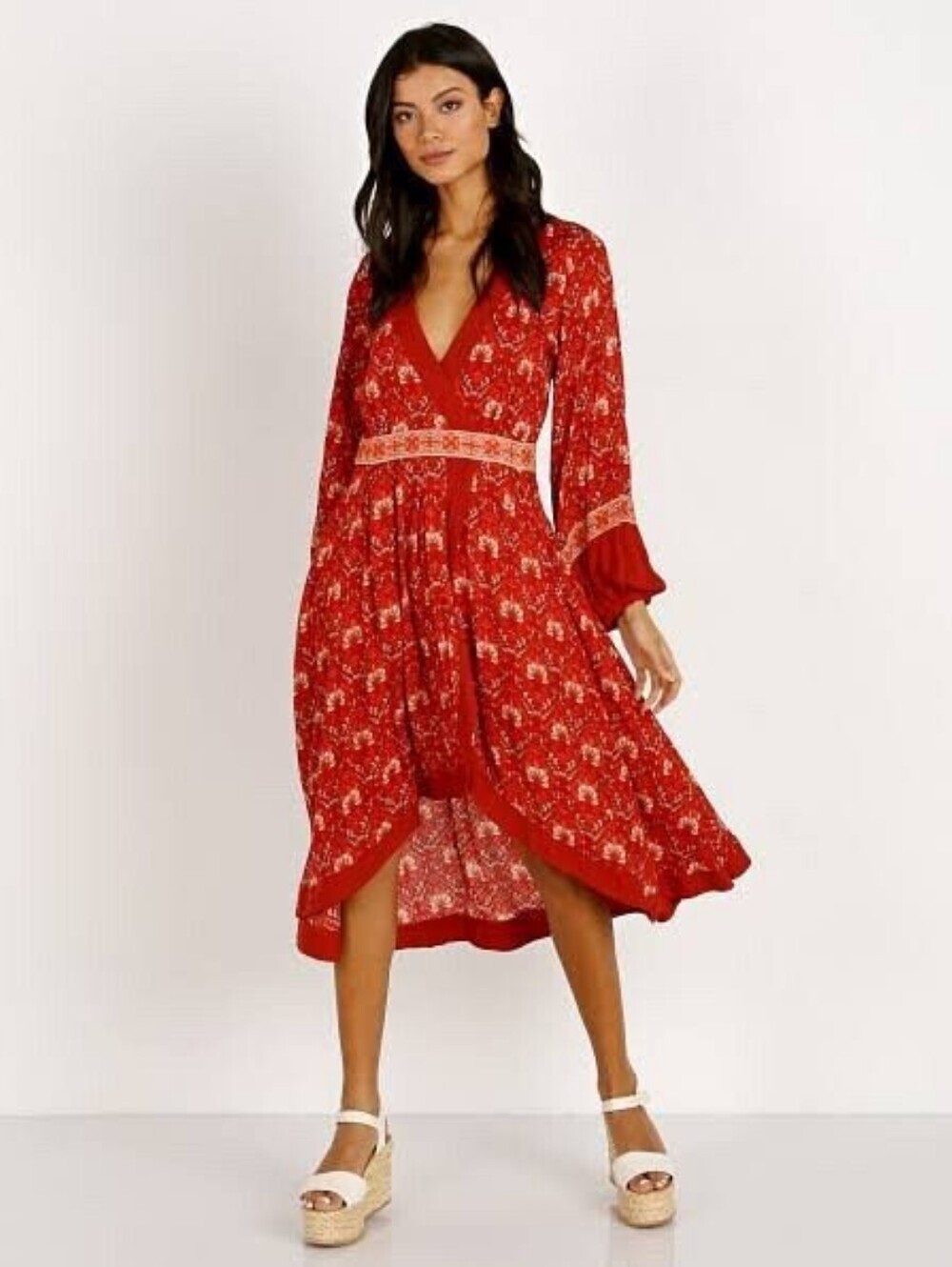 Spell & The Gypsy Collective Jewel Soiree Dress, Copper Brick Red, Size S Boho
